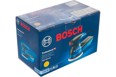 Шлифовальная машина Bosch ЭШМ GEX 125 (290Вт,Ø125мм,ход2.6мм,7500-12000об/м,15000-24000кол/м)1.4кг