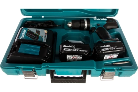 Дрель ударная аккумуляторная Makita DHP453RFE (18В,Li-ion,2х3Ач,0-400\1300об\мин,42Нм,БЗП 1-13мм)