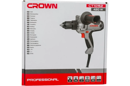 Дрель-шуруповерт сетевая Crown CT10152 420Вт, 80Нм, БЗП 2-13мм
