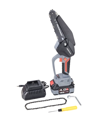 Пила цепная аккумуляторная мини Profipower MKGST-18V (18В,Li-ion,2х2Ач, шина 15см,цепь1/4х1,1х37зв)